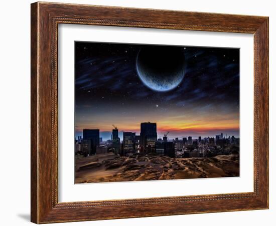 Alien Planet Fantasy Space Scene-Keith Tarrier-Framed Art Print