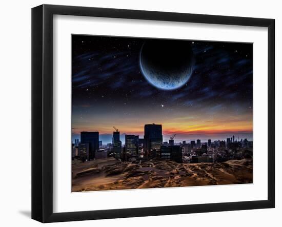 Alien Planet Fantasy Space Scene-Keith Tarrier-Framed Art Print