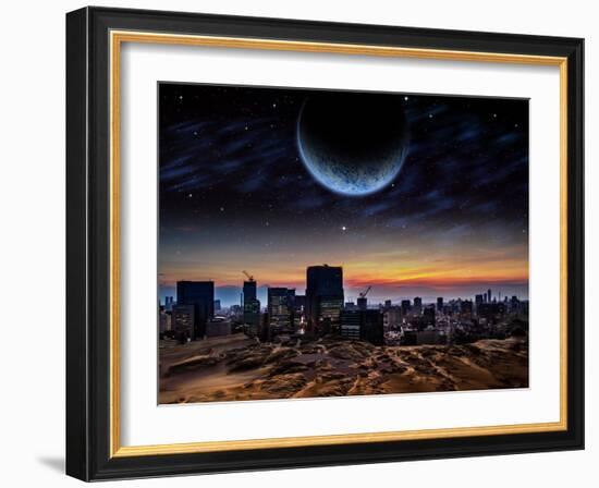 Alien Planet Fantasy Space Scene-Keith Tarrier-Framed Art Print