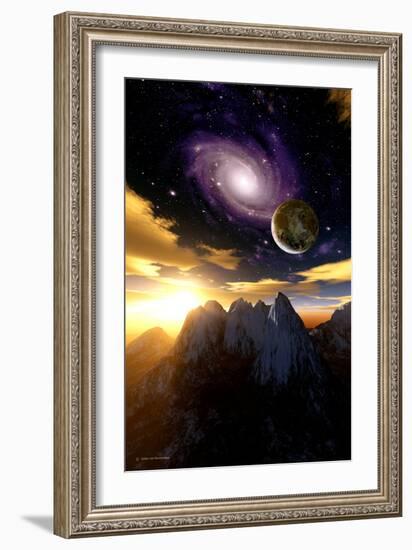 Alien Sky At Sunset, Computer Artwork-Detlev Van Ravenswaay-Framed Photographic Print