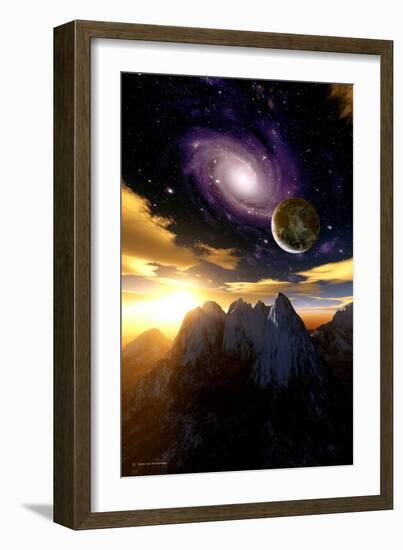 Alien Sky At Sunset, Computer Artwork-Detlev Van Ravenswaay-Framed Photographic Print