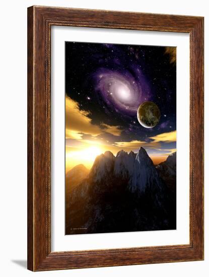 Alien Sky At Sunset, Computer Artwork-Detlev Van Ravenswaay-Framed Photographic Print