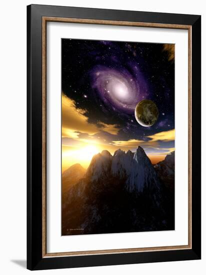 Alien Sky At Sunset, Computer Artwork-Detlev Van Ravenswaay-Framed Photographic Print