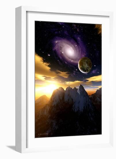 Alien Sky At Sunset, Computer Artwork-Detlev Van Ravenswaay-Framed Photographic Print