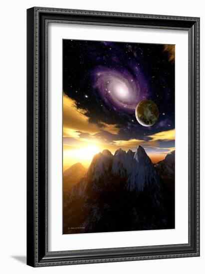 Alien Sky At Sunset, Computer Artwork-Detlev Van Ravenswaay-Framed Photographic Print