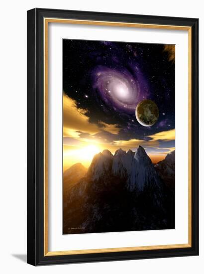 Alien Sky At Sunset, Computer Artwork-Detlev Van Ravenswaay-Framed Photographic Print