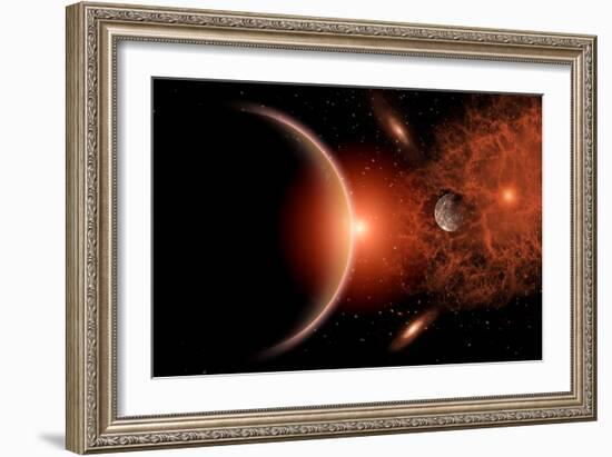 Alien Sunrise on a Distant Alien World-null-Framed Art Print