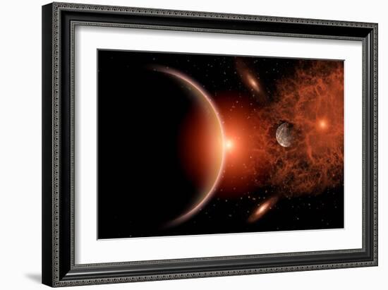 Alien Sunrise on a Distant Alien World-null-Framed Art Print