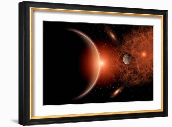 Alien Sunrise on a Distant Alien World-null-Framed Art Print