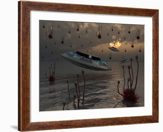Aliens Celebrate their Annual Harvest on their UFO's-Stocktrek Images-Framed Photographic Print