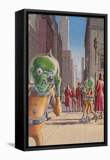 Aliens in the City-null-Framed Stretched Canvas