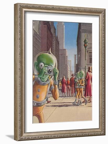 Aliens in the City-null-Framed Art Print