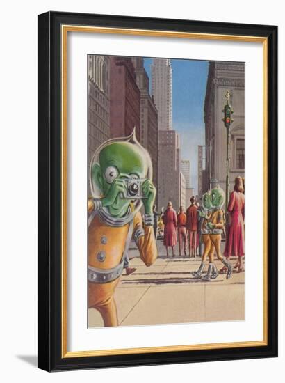 Aliens in the City-null-Framed Art Print