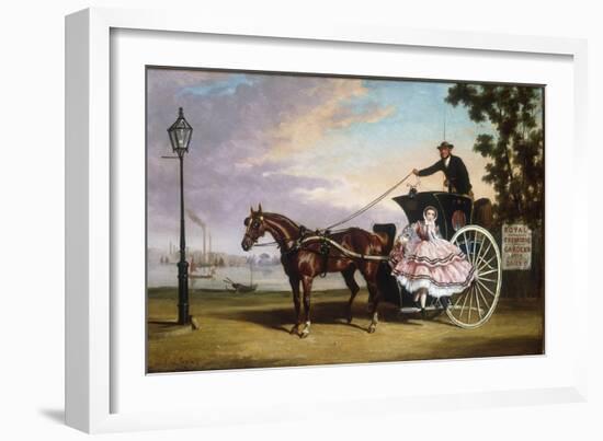 Alighting from a Coach near Cremorne Gardens-Alfred Frank De Prades-Framed Giclee Print