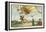 Alighting from an Airship by Parachute-Jean Marc Cote-Framed Stretched Canvas