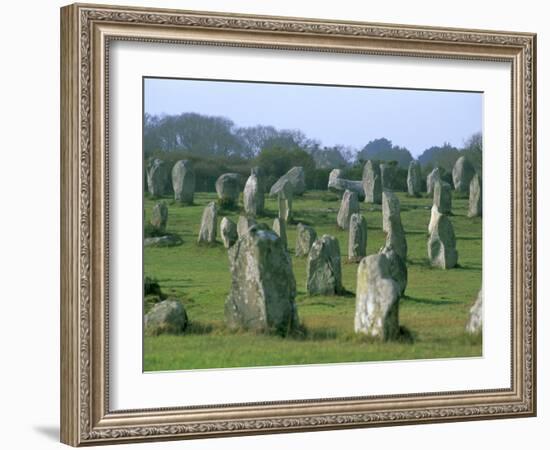 Alignments of Megalithic Standing Stones, Carnac, Morbihan, Brittany, France, Europe-J P De Manne-Framed Photographic Print