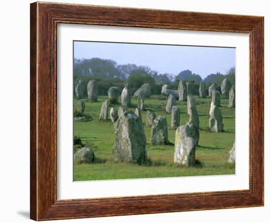 Alignments of Megalithic Standing Stones, Carnac, Morbihan, Brittany, France, Europe-J P De Manne-Framed Photographic Print