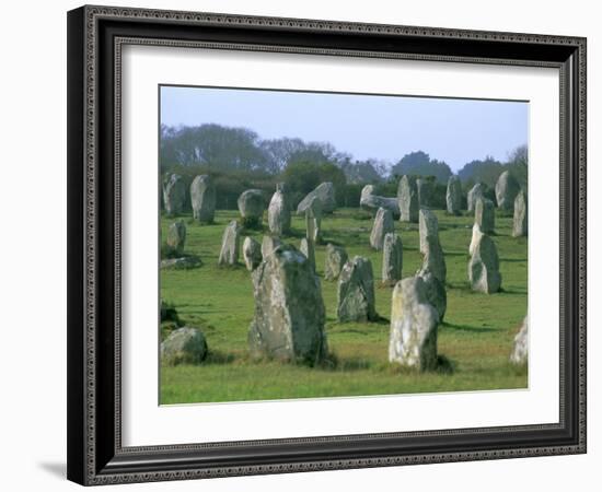 Alignments of Megalithic Standing Stones, Carnac, Morbihan, Brittany, France, Europe-J P De Manne-Framed Photographic Print