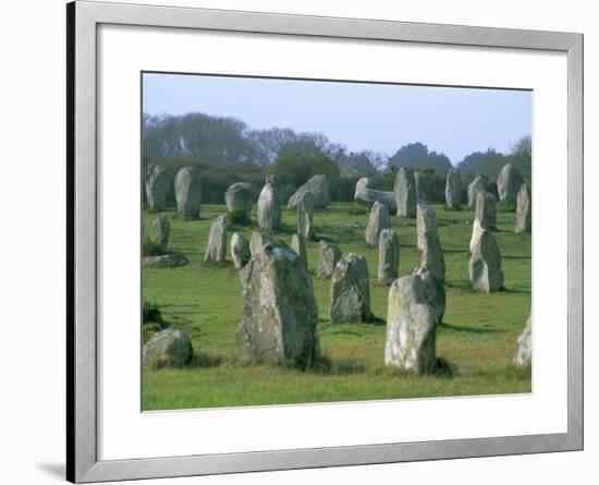 Alignments of Megalithic Standing Stones, Carnac, Morbihan, Brittany, France, Europe-J P De Manne-Framed Photographic Print