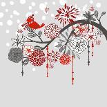 Stylish Red and Black Poppies on White Background-Alisa Foytik-Art Print