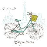 Riding a Bike in Style, Romantic Postcard from Paris-Alisa Foytik-Art Print