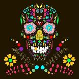 Skull with Floral Ornament 1.Vector Illustration.-AlisaRed-Art Print