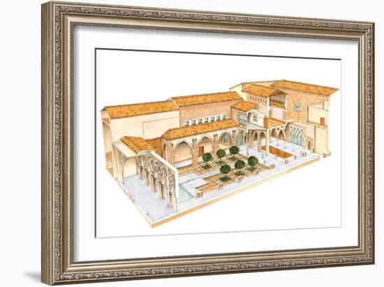 Aljaferia, Zaragoza, Spain, Islamic Palace, Santa Isabel Courtyard-Fernando Aznar Cenamor-Framed Giclee Print