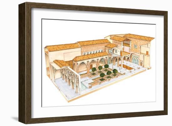 Aljaferia, Zaragoza, Spain, Islamic Palace, Santa Isabel Courtyard-Fernando Aznar Cenamor-Framed Giclee Print