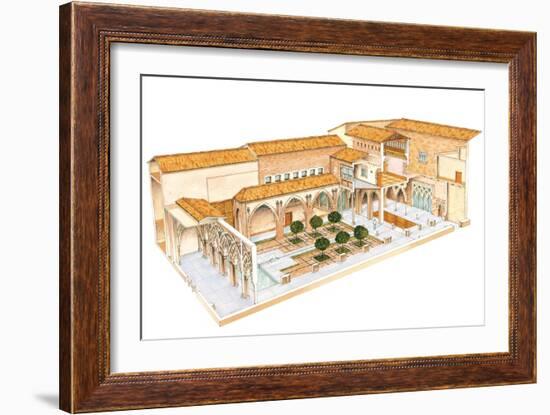 Aljaferia, Zaragoza, Spain, Islamic Palace, Santa Isabel Courtyard-Fernando Aznar Cenamor-Framed Giclee Print