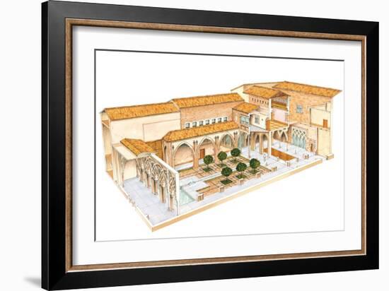 Aljaferia, Zaragoza, Spain, Islamic Palace, Santa Isabel Courtyard-Fernando Aznar Cenamor-Framed Giclee Print