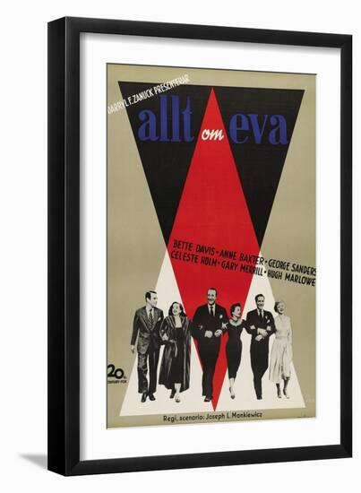 All About Eve, Swedish Movie Poster, 1950-null-Framed Art Print
