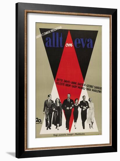 All About Eve, Swedish Movie Poster, 1950-null-Framed Art Print