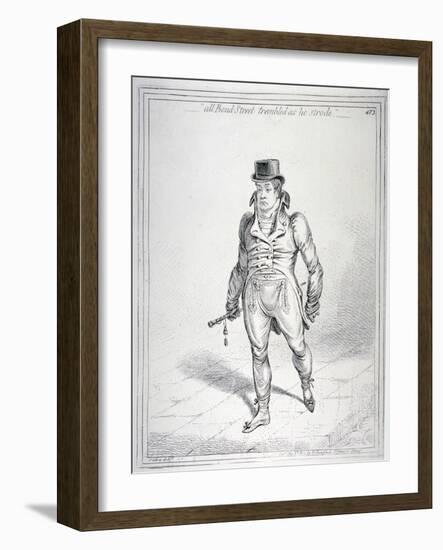 All Bond Street Trembled as He Strode, 1802-James Gillray-Framed Giclee Print