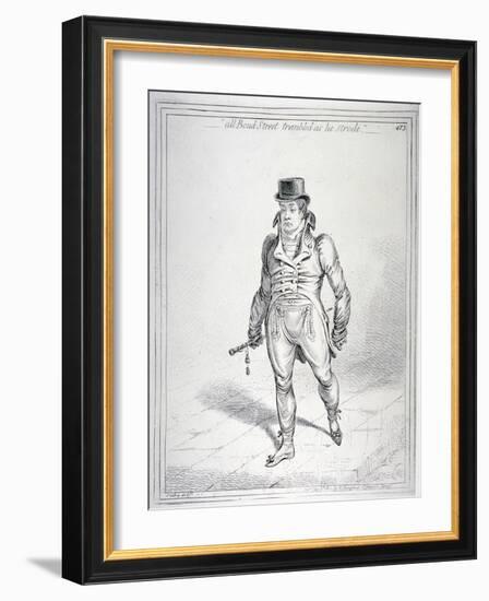 All Bond Street Trembled as He Strode, 1802-James Gillray-Framed Giclee Print