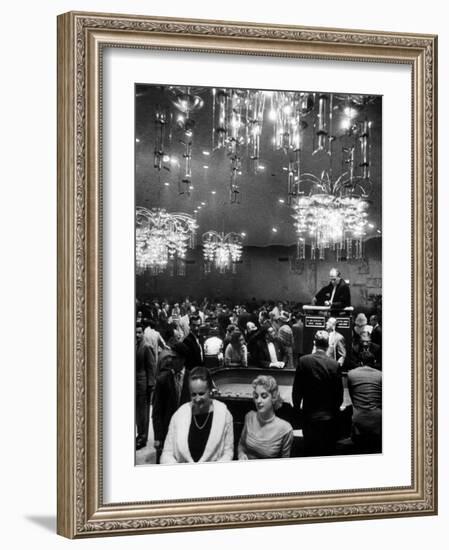 All Forms of Gambling Such As: Roulette, Craps, and Slot-Machines at Riviera Hotel-Francis Miller-Framed Photographic Print