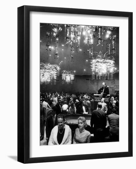 All Forms of Gambling Such As: Roulette, Craps, and Slot-Machines at Riviera Hotel-Francis Miller-Framed Photographic Print