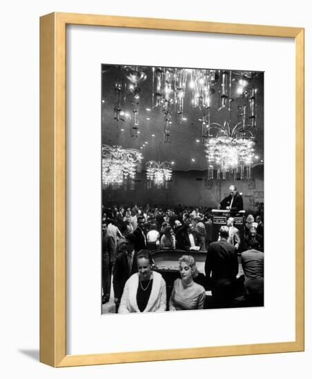 All Forms of Gambling Such As: Roulette, Craps, and Slot-Machines at Riviera Hotel-Francis Miller-Framed Photographic Print