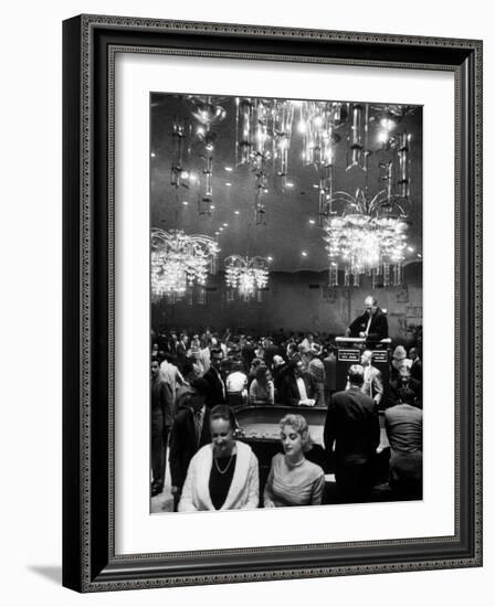 All Forms of Gambling Such As: Roulette, Craps, and Slot-Machines at Riviera Hotel-Francis Miller-Framed Photographic Print