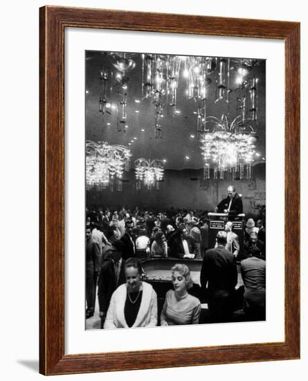 All Forms of Gambling Such As: Roulette, Craps, and Slot-Machines at Riviera Hotel-Francis Miller-Framed Photographic Print