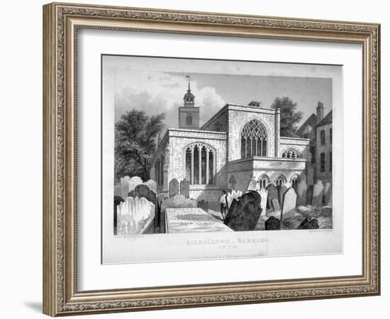 All Hallows-By-The-Tower Church, London, 1837-John Le Keux-Framed Giclee Print