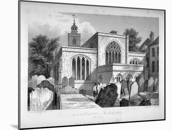 All Hallows-By-The-Tower Church, London, 1837-John Le Keux-Mounted Giclee Print