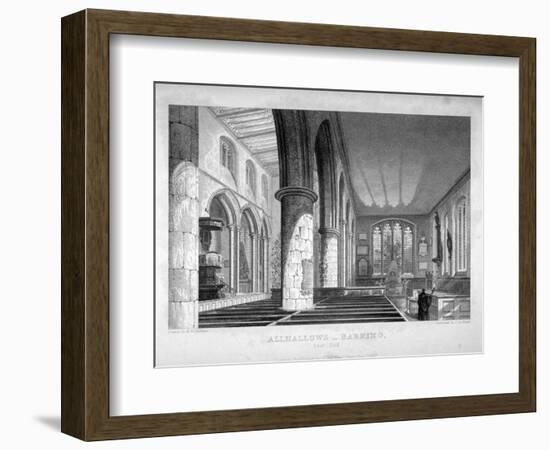 All Hallows-By-The-Tower Church, London, C1837-John Le Keux-Framed Giclee Print