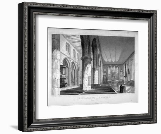 All Hallows-By-The-Tower Church, London, C1837-John Le Keux-Framed Giclee Print