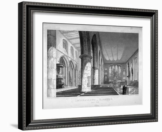 All Hallows-By-The-Tower Church, London, C1837-John Le Keux-Framed Giclee Print