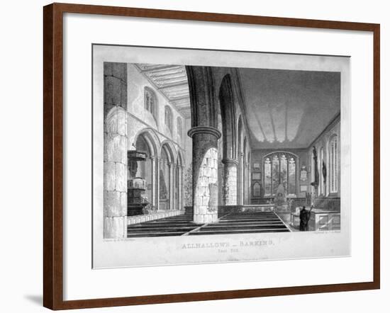 All Hallows-By-The-Tower Church, London, C1837-John Le Keux-Framed Giclee Print