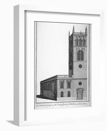 All Hallows Church, Bread Street, London, 1750-Benjamin Cole-Framed Giclee Print