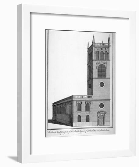 All Hallows Church, Bread Street, London, 1750-Benjamin Cole-Framed Giclee Print