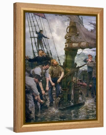 All Hands to the Pumps, 1888-1889-Henry Scott Tuke-Framed Premier Image Canvas