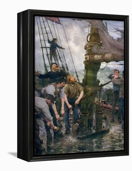 All Hands to the Pumps, 1888-1889-Henry Scott Tuke-Framed Premier Image Canvas