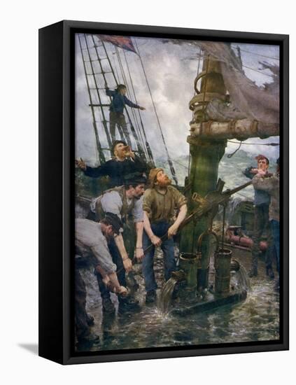 All Hands to the Pumps, 1888-1889-Henry Scott Tuke-Framed Premier Image Canvas